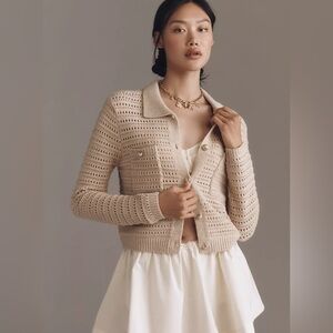 NWT Anthropologie NVLT Collared Knit Lady Jacket Sweater Size M